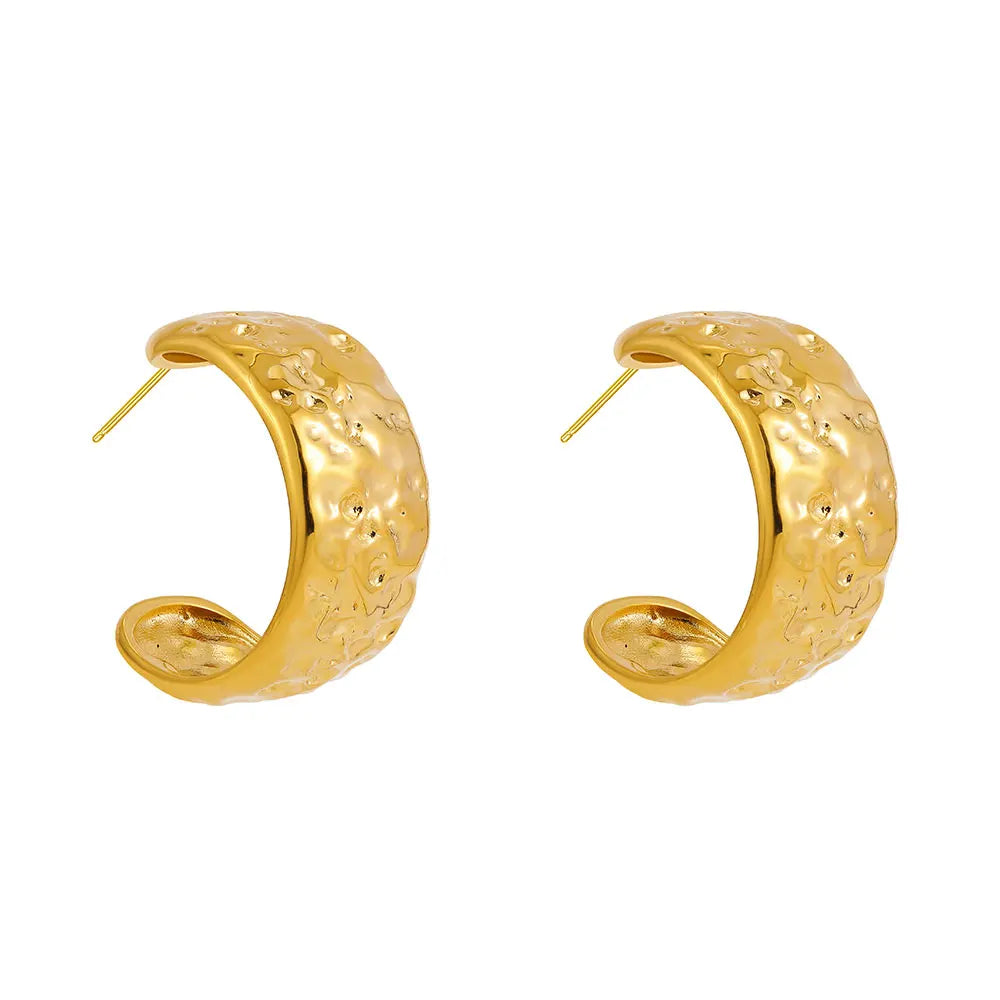 FREJA Hammered Hoop Earrings