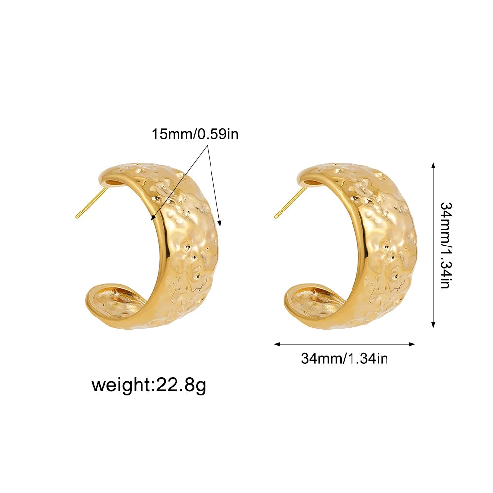 FREJA Hammered Hoop Earrings