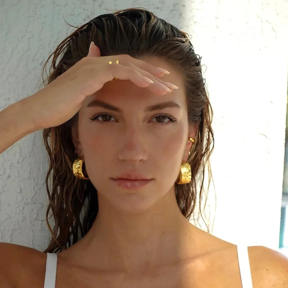 FREJA Hammered Hoop Earrings