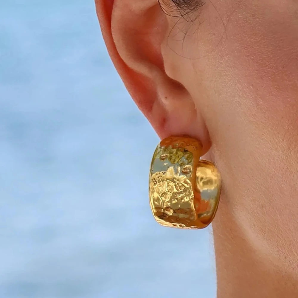 FREJA Hammered Hoop Earrings